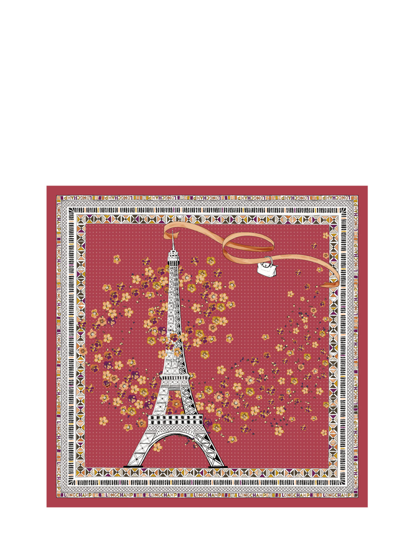 Carré de soie 50x50 Ma Tour Eiffel Fleurie LONGCHAMP Carré de soie 50x50 Ma Tour Eiffel Fleurie LONGCHAMP