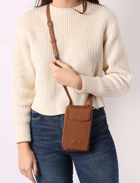 Etui Téléphone Pocket Cuir Nathan baume Marron n city 3 vue secondaire 1