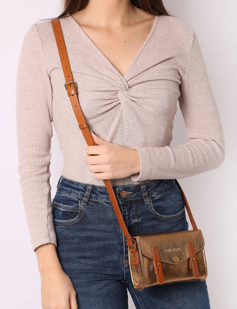 Sac Lemini Indispensable Cuir Paul marius Or vintage MINI vue secondaire 1