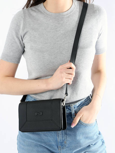 Sac Bandoulière Maastricht Cuir Nathan baume Noir mondrian 4 vue secondaire 1