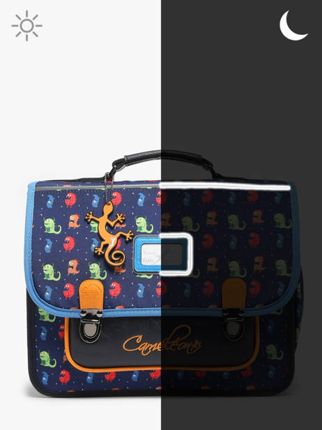Cartable Enfant 2 Compartiments Cameleon Multicolore retro CA35 vue secondaire 6
