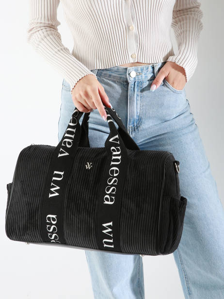 Sac Porté épaule A4 Velours Vanessa wu Noir velours MA0085 vue secondaire 1