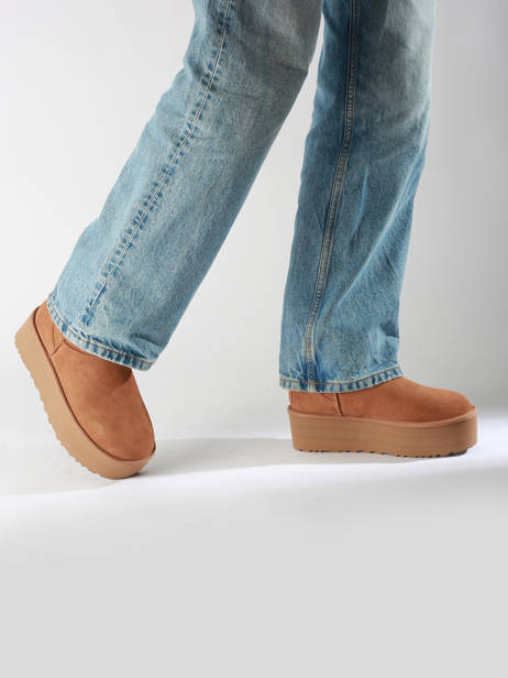 Boots Classic Mini Platform En Cuir Ugg Beige accessoires 1134991 vue secondaire 1