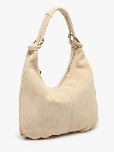 Sac Porté épaule Velvet Cuir Milano Beige velvet VE24111 vue secondaire 2