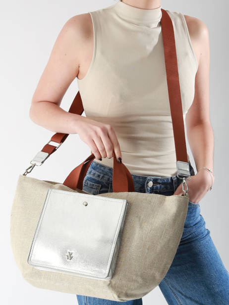 Sac Porté Main Estival Polyester Vanessa wu Argent estival MA0099 vue secondaire 1