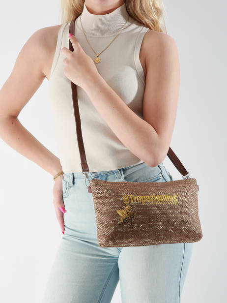 Sac BandouliÃ¨re Panama Papier Les tropeziennes Marron panama TZ02 vue secondaire 1