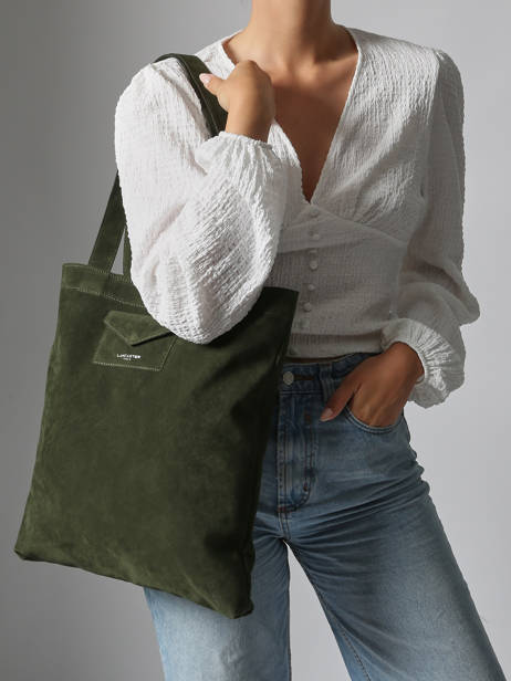 Sac Porté épaule Suedine Kba Polyester Lancaster Vert suedine kba 61 vue secondaire 1