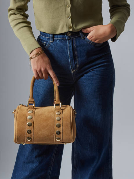 Sac à Main Velvet Cuir Milano Marron velvet VE25066 vue secondaire 1