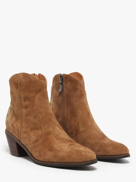 Bottines à Talon En Cuir Mam'zelle Marron women CSGGF41 vue secondaire 1
