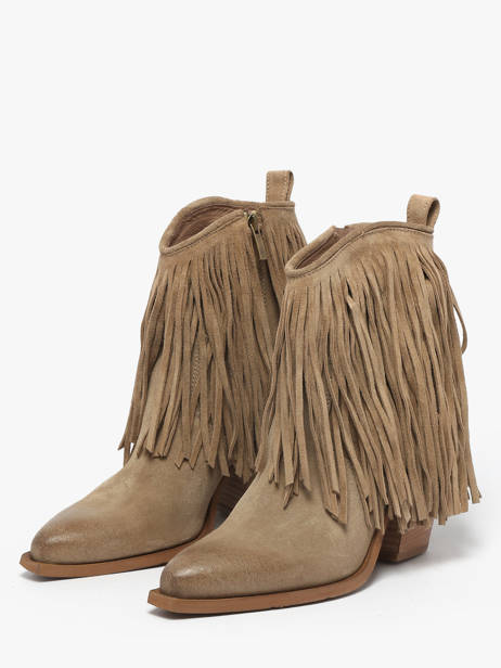 Santiags En Cuir Metisse Beige women XD2125 vue secondaire 1