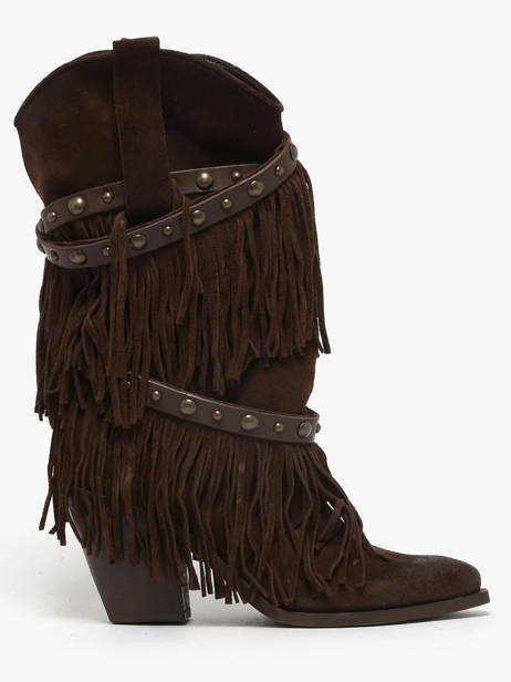 Santiags En Cuir Metisse Marron women XD2128