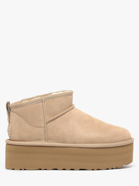 Boots Classic Ultra Mini Platform En Cuir Ugg Beige women 1135092