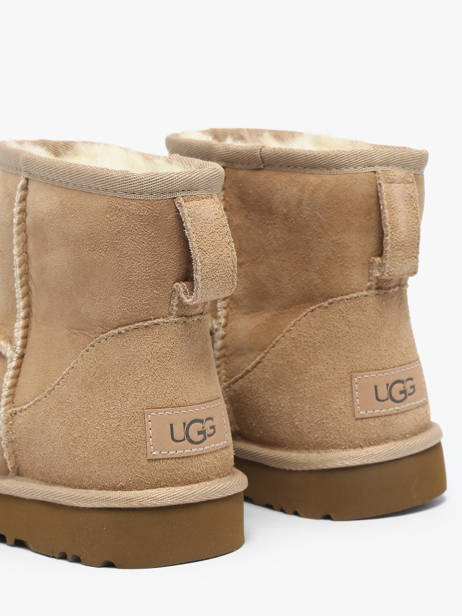 Boots Classic Mini Ii En Cuir Ugg Beige women 1016222 vue secondaire 2