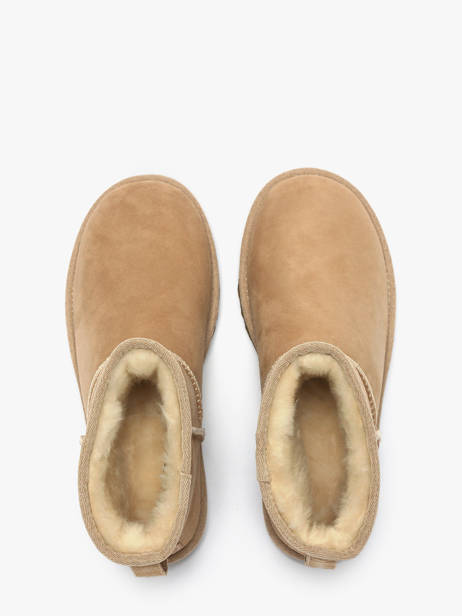 Boots Classic Mini Ii En Cuir Ugg Beige women 1016222 vue secondaire 3