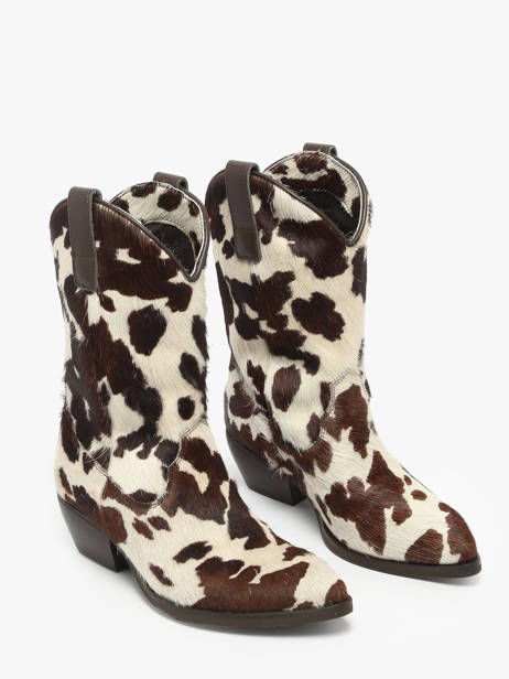 Santiags En Cuir The icona Beige women CISBOMA1 vue secondaire 1