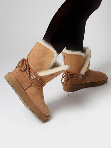 Bottines En Cuir Ugg Beige accessoires 1171530 vue secondaire 1
