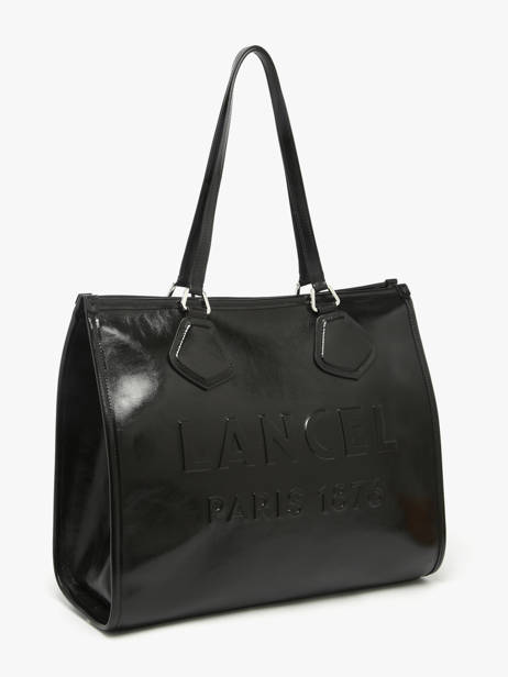 Cabas Zippé En Cuir Naplack Lancel Noir cabas d'ete A13770 vue secondaire 2