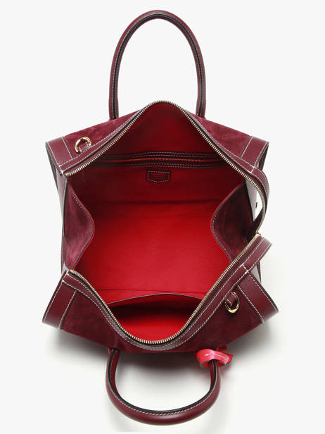 Sac Bowling M Bcbg Cuir Daim Lancel Rouge bcbg A13693 vue secondaire 3
