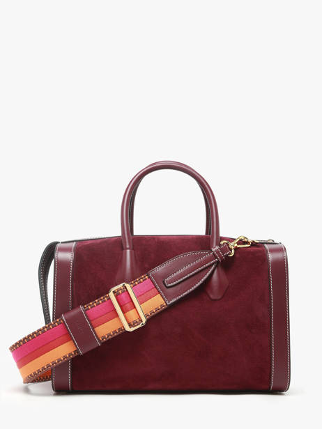 Sac Bowling M Bcbg Cuir Daim Lancel Rouge bcbg A13693 vue secondaire 4