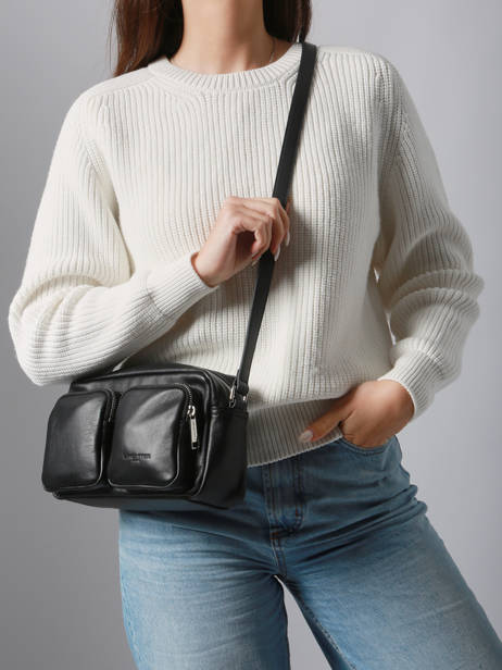 Sac Bandoulière Soft Caramella Cuir Lancaster Noir soft caramella 6 vue secondaire 1