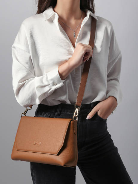 Sac Bandoulière Tycia Cuir Nathan baume Marron victoria 89 vue secondaire 1