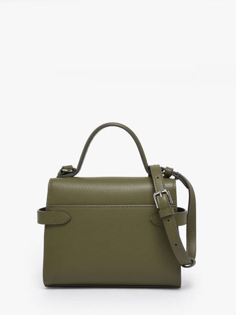 Sac Bandoulière S Double Rabat Emilie Cuir Grainé Le tanneur Vert emily TEMI1006 vue secondaire 3