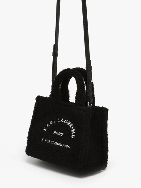 Mini Sac Cabas Rue St Guillaume Shearling Karl lagerfeld Noir rsg A4W50016 vue secondaire 1
