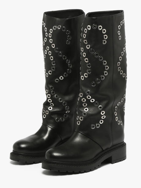 Bottes En Cuir Metisse Noir accessoires MA2071 vue secondaire 1