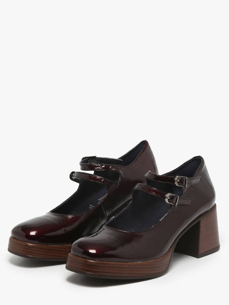 Chaussures Derbies à Talon Cristel En Cuir Dorking Rouge accessoires D9437 vue secondaire 1