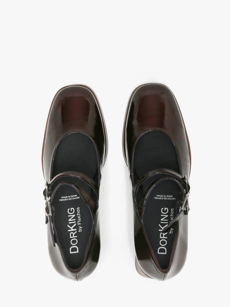 Chaussures Derbies à Talon Cristel En Cuir Dorking Rouge accessoires D9437 vue secondaire 3