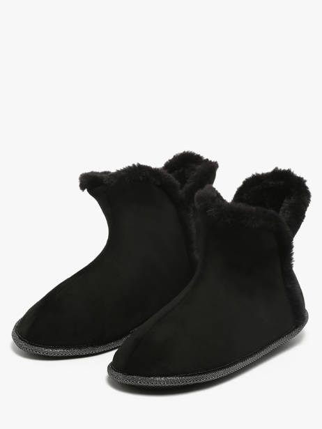 Chaussons En Cuir Isotoner Noir accessoires 97391 vue secondaire 1
