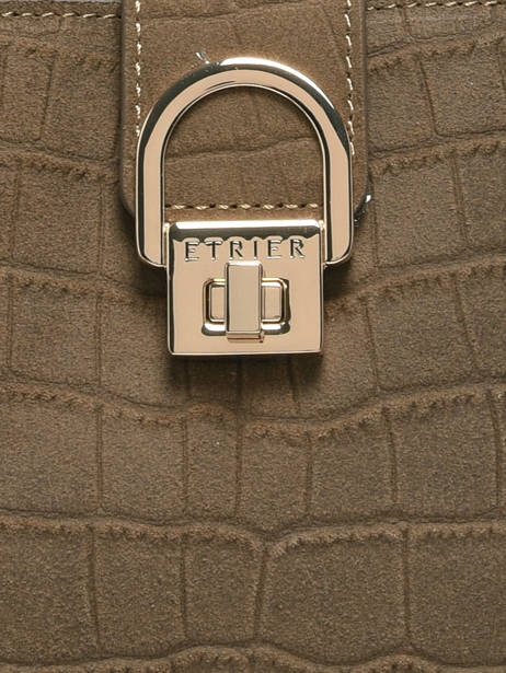 Sac Porté Main M Equestre Croco Cuir Etrier Marron equestre croco EEQC142M vue secondaire 5