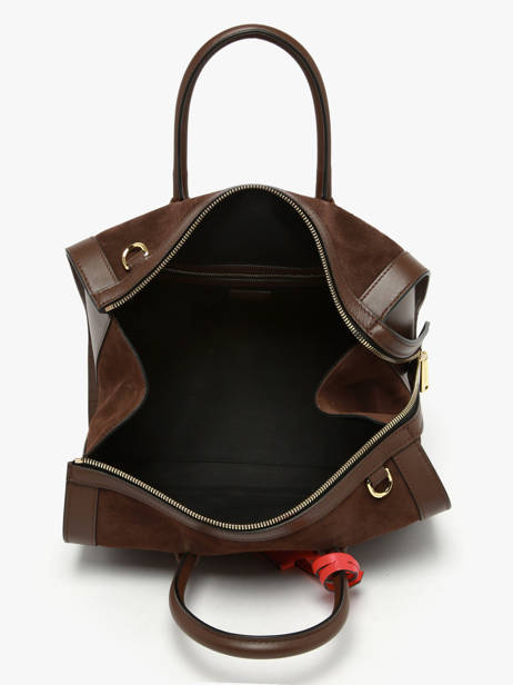 Medium Suede Leather Bcbg Bowling Bag Lancel Brown bcbg A13693 other view 3