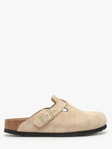 Mules En Cuir Birkenstock Beige accessoires 1030883