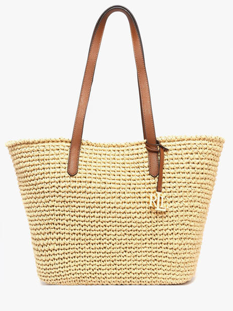 Raffia Lainey Tote Bag With Leather Straps Lauren ralph lauren Beige lainey 31982179