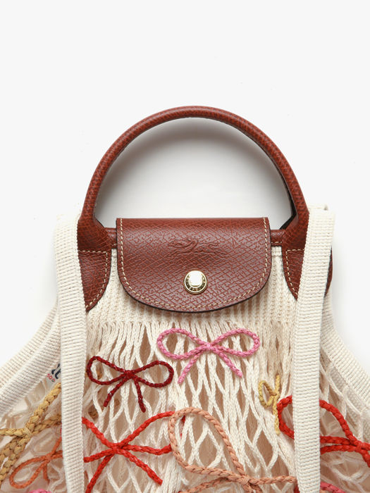 Longchamp Le pliage filet raphia Hobo bag Beige