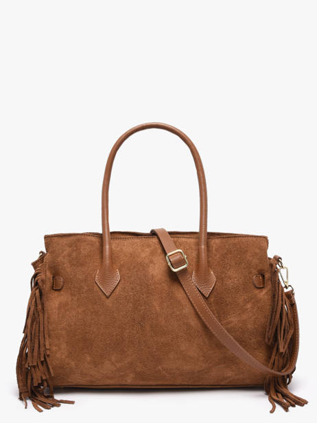 Shoulder Bag Velvet Leather Milano Brown velvet VE25114 other view 4