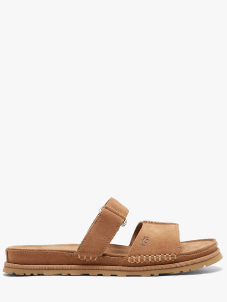 Slippers In Leather Ugg Brown women 1178590