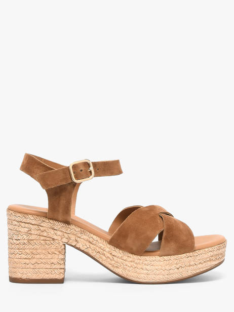 Heeled Sandals In Leather Aliwell Brown women A123066