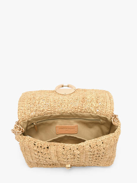 Sac Moyen Moon Raphia Tressage Chevron Vanessa bruno Beige moon raphia 91V40533 vue secondaire 3