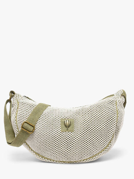 Sac Bandoulière Resille Coton Le voyage en panier Vert resille PM943