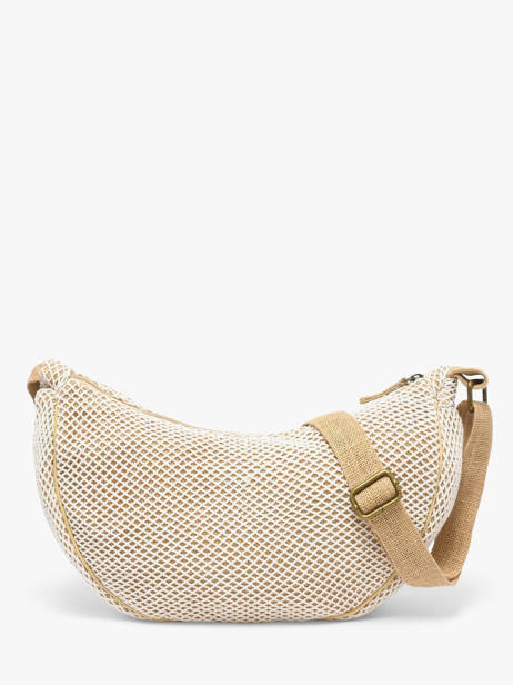 Sac Bandoulière Resille Coton Le voyage en panier Beige resille PM943 vue secondaire 4