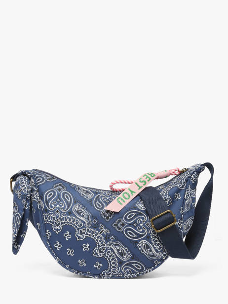 Sac Bandoulière Bandana Coton Le voyage en panier Bleu bandana PM969 vue secondaire 4