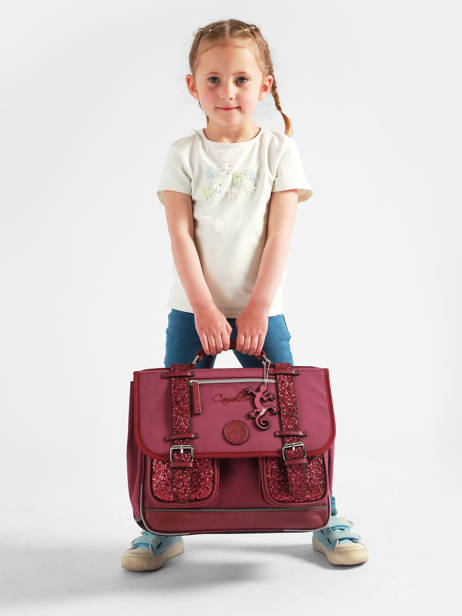 Cartable Enfant 2 Compartiments Cameleon Violet vintage fantasy CA35 vue secondaire 2