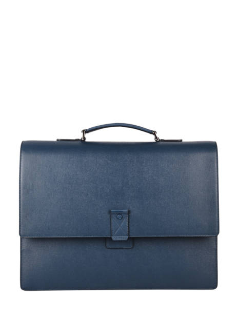 Leather Albert Briefcase 2 Compartments Lancel Blue albert A07986