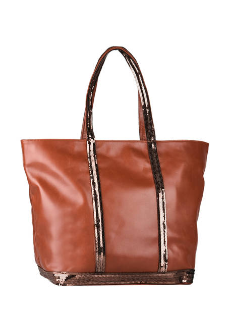 Grand Cabas Cuir Zippé Vanessa bruno Marron cabas cuir 2V40409 vue secondaire 4