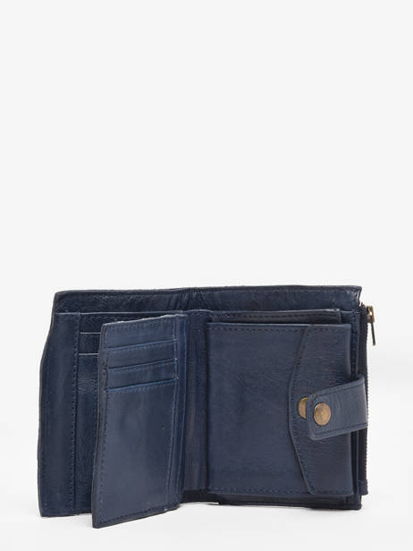 Leather Cow Coin Purse Basilic pepper Blue cow BCOW94 other view 2